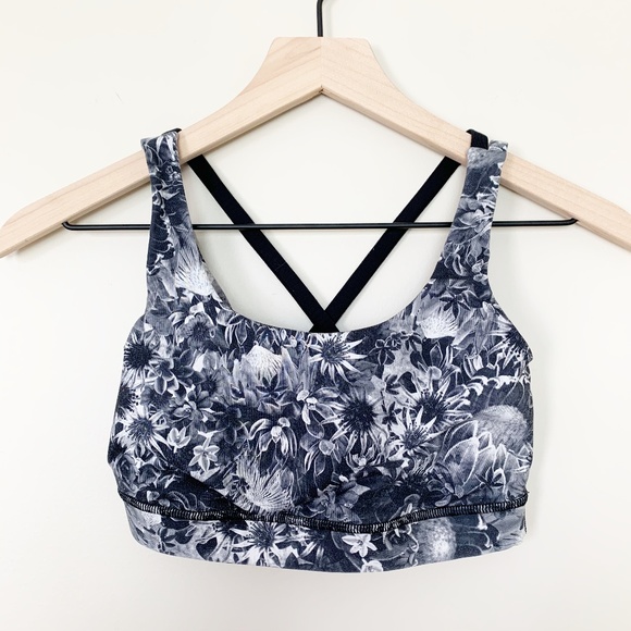 lululemon athletica Other - Lululemon Energy Bra Flowabunga Black Angel Wing